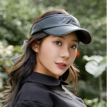 j.jane緞帶皮革空頂帽